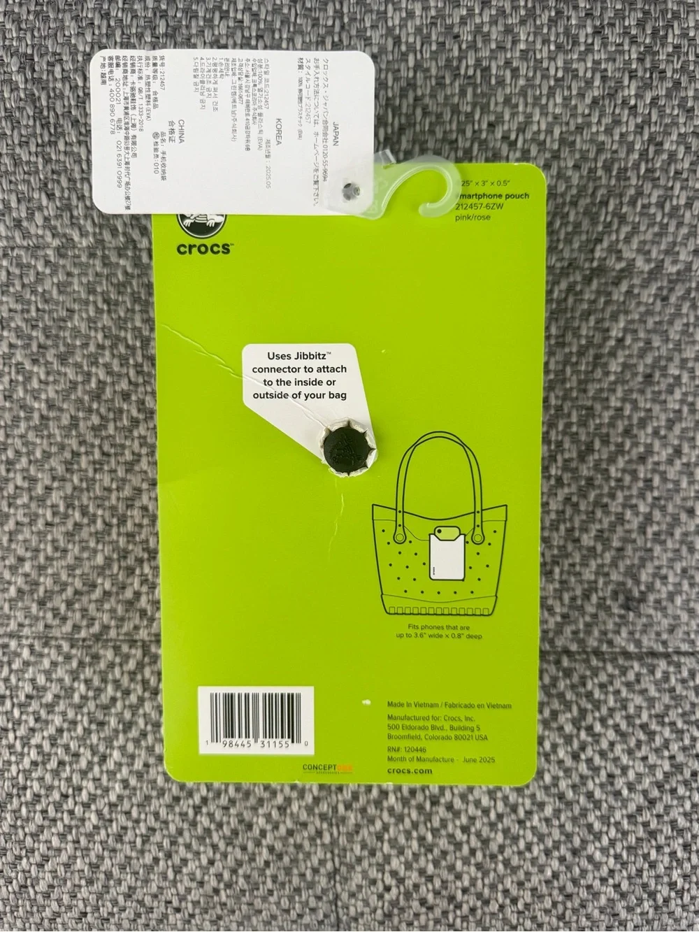 NWT Crocs Pink Milk Jibbitz Smartphone Pouch - Universal Fit